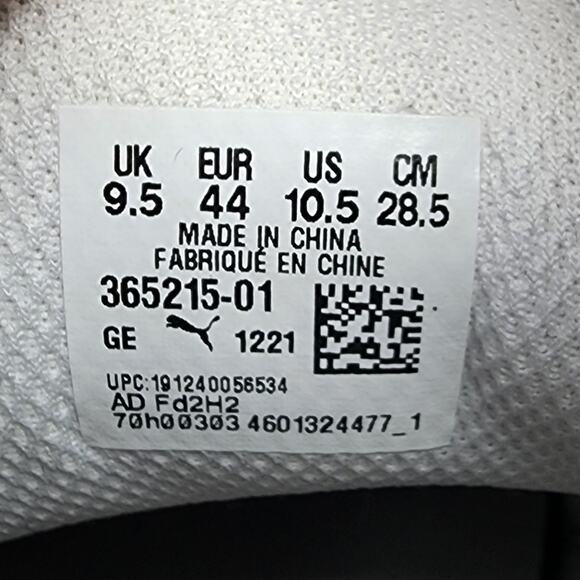 Puma Sneakers Men 10.5 Smash V2 White Leather Black Stripe Low Top 365215-01 - Picture 11 of 11